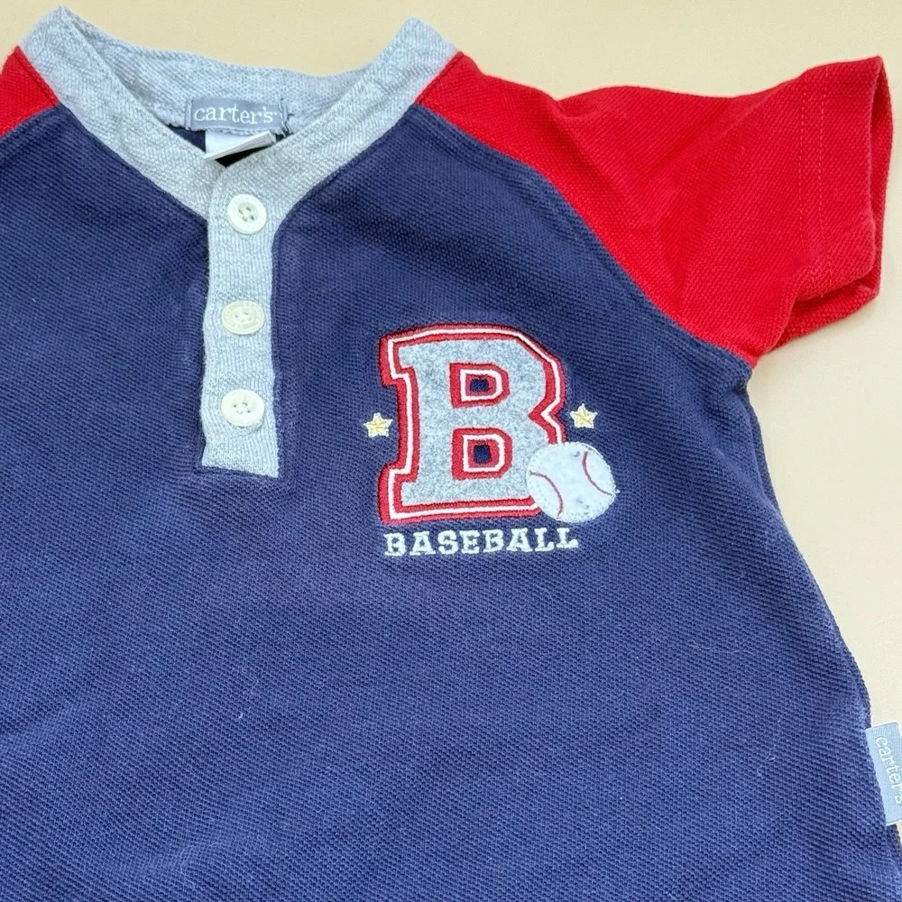 Carter's Baseball Romper Size 6 Months‎ Vintage Sports Cotton Rookie Year